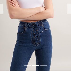 GARAGE Ultra High Rise Lace Up Fly Jeggings Size 0